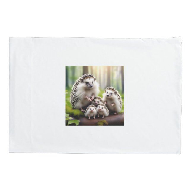 Adortable Igel Familienpillowcase für Kinder Kissenbezug (Rückseite)