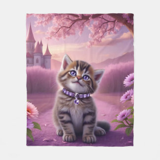 Adortable Kitten mit Funkelnd Collar Fleecedecke