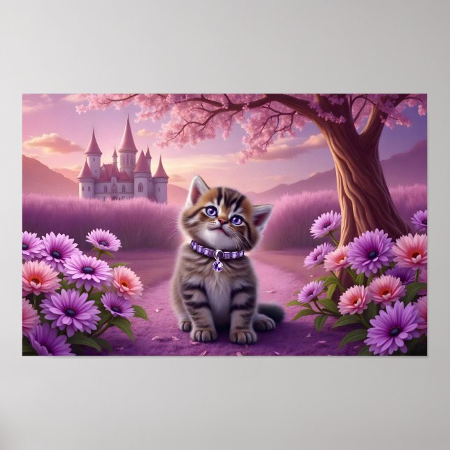 Adortable Kitten mit Funkelnd Collar Poster (Vorne)