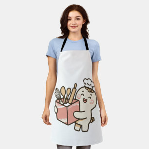 Adortable Koch Cartoon Schürze - Niedlich Backen L