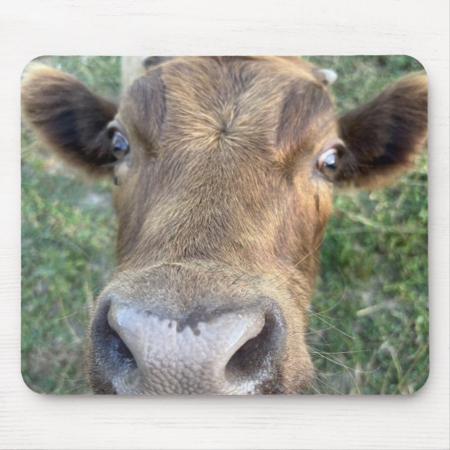 Adortable Kuh ist Nosey Mouse Pad Mousepad (Vorne)