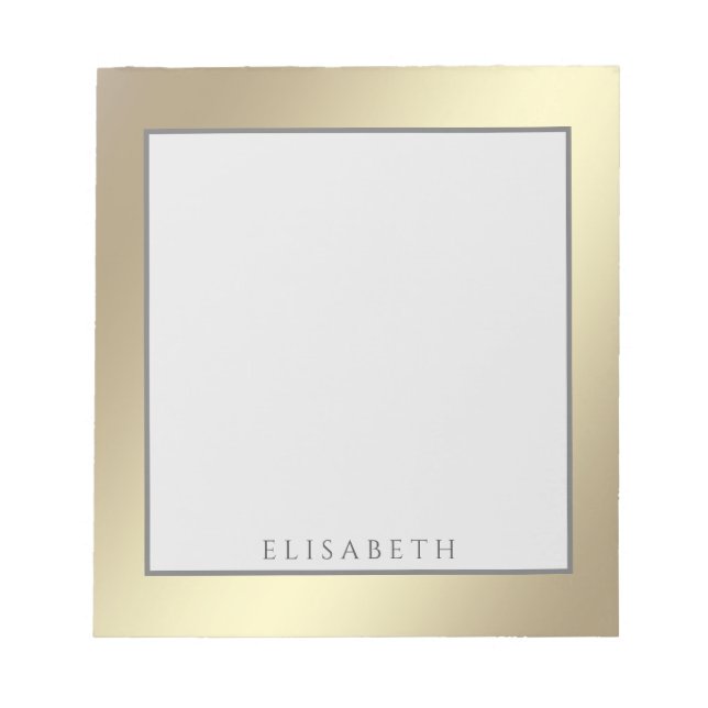Adortable Luxus Gold modern personalisiert Notizblock (Vorderseite)