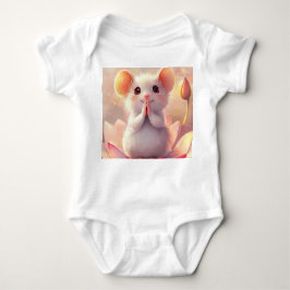 Adortable Maus auf Lotus - Baby Bodysuit Baby Strampler