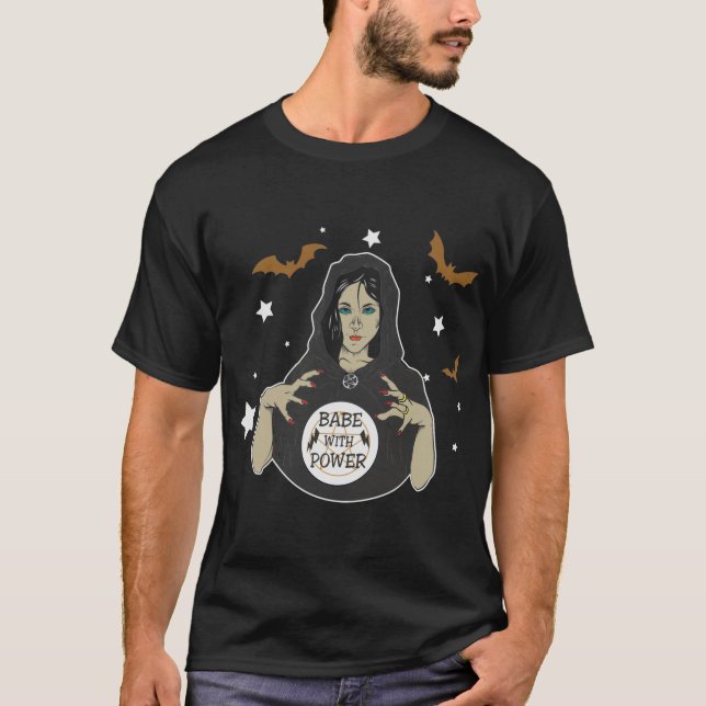 Adortable mit Power Beängstigende Halloween-Nacht T-Shirt (Vorderseite)