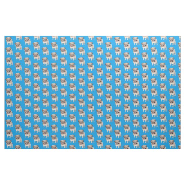 Adortable Mops Puppy Fabric Stoff (Yard (91,4 cm))