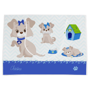 Adortable Niedliche Mommy Dog mit Welpen Kind Große Geschenktüte
