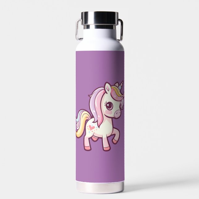 Adortable Niedliche Pastel Unicorn Trinkflasche (Vorne)