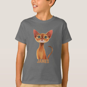 Adortable Orange Abyssinian Cat Personalisiert T-Shirt