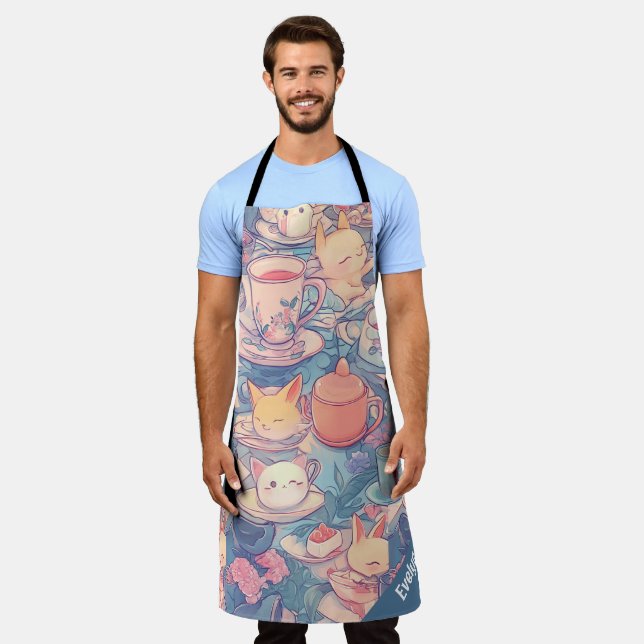 Adortable Pastel Doodle Kunst Schürze (Getragen)