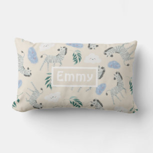 Adortable Pastel Safari mit Monogramm Kinderzimmer Lendenkissen