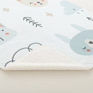 Adortable pastellfarbene Puppenkinder Sherpadecke