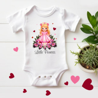 Adortable Prinzessin mit Blume Baby Strampler