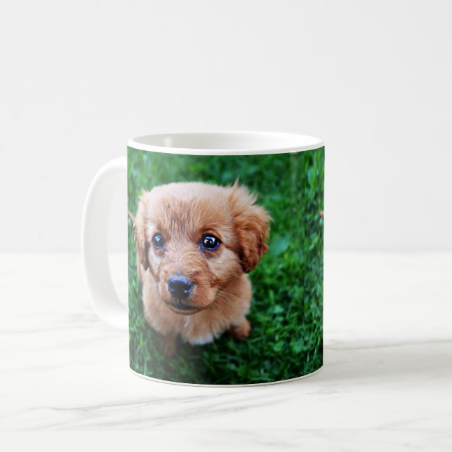Adortable Puppy Foto Kaffeetasse (Vorderseite Links)