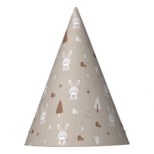 Adortable Rabbit Kids Pattern Party Hat Partyhütchen