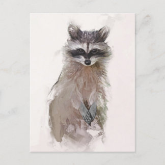 Adortable Raccoon Portrait Postkarte