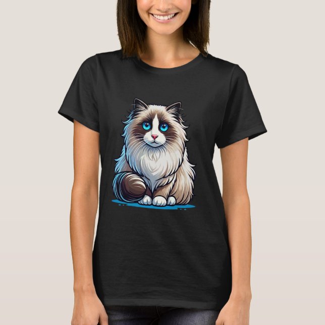Adortable Ragdoll Cat Design T-Shirt (Vorderseite)
