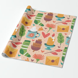 Adortable Retro Fall Muster Wasserfarbe niedlich r Geschenkpapier