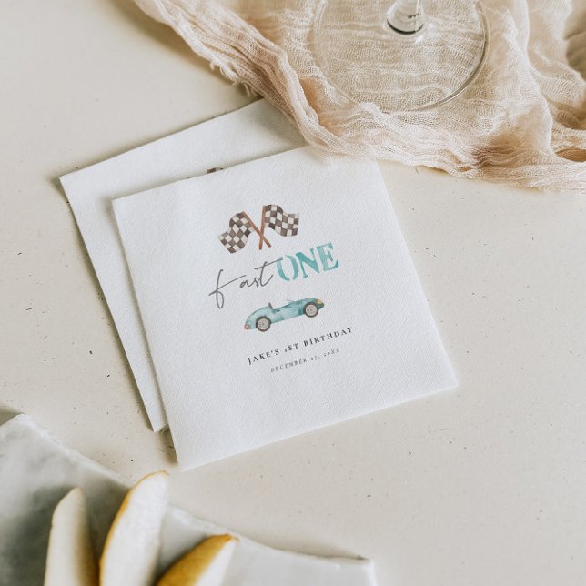 Adortable Retro Race Car Papier Napkin Serviette (Von Creator hochgeladen)