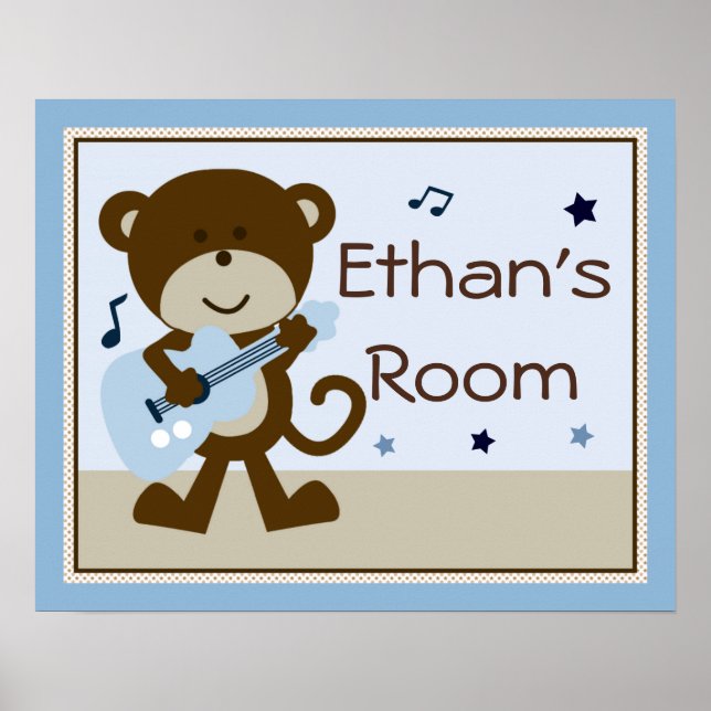 Adortable Rockstar/Monkey Rocker Poster/Print Poster (Vorne)