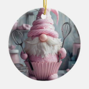 Adortable rosa Backen Gnome Cupcake Keramik Ornament