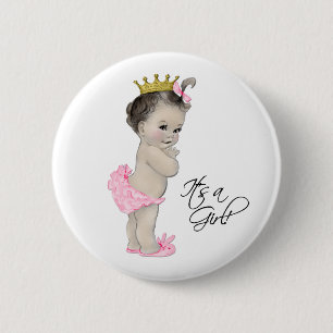 Adortable Rosa Princess The a Girl Button