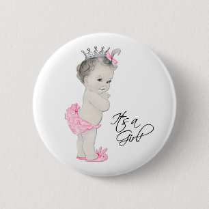Adortable Rosa Princess The a Girl Button