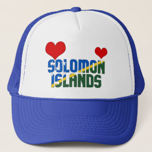 Adortable Salomon Islands Flag Herz Patriotic Truckerkappe