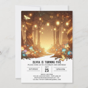 Adortable Simple Woodland Digital Geburtstag Einladung