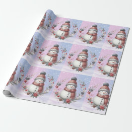 Adortable Snowman Weihnachtskranz Geschenkpapier
