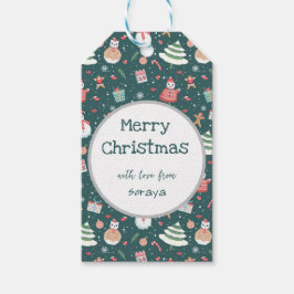 Adortable Snowman Weihnachtsmuster Geschenkanhänger