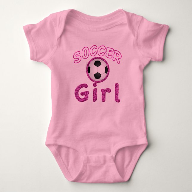 Adortable Soccer Girl Baby Body Anzug Baby Strampler (Vorderseite)