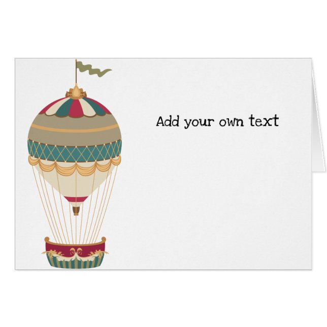 Adortable Steampunk Hot Air Ballon mit Flag (Vorderseite (Horizontal))