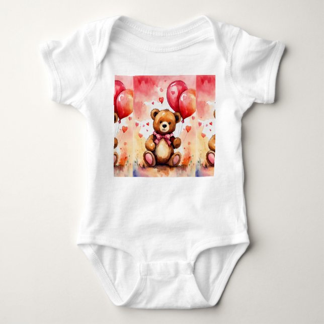 Adortable Teddy mit Balloon Kids' T - Shirt (Vorderseite)