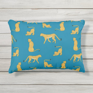 Adortable Tiermuster Tiger Geparden Tiger Blau Kissen Für Draußen