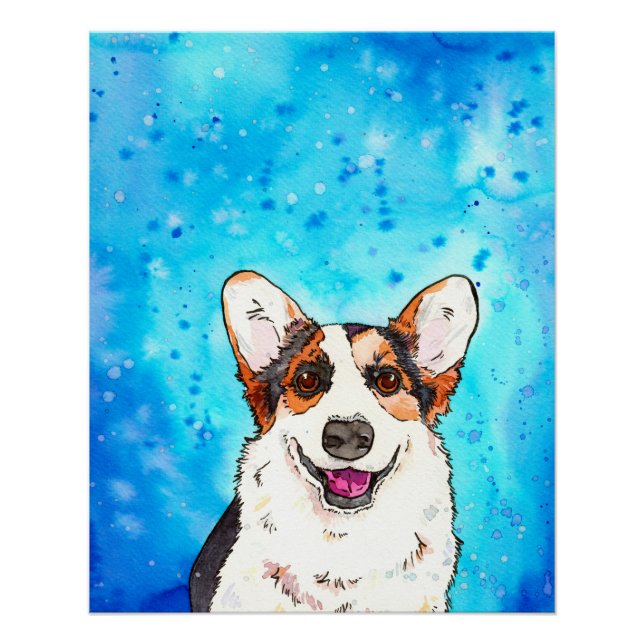 Adortable Tricolor Corgi Poster (Vorderseite)
