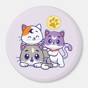 Adortable Trio - Drei Niedliche Katzen Magnet