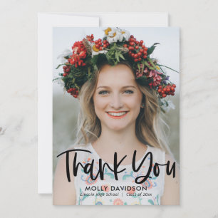 Adortable Type EDITABLE FARBEN Abschluss Vielen Da Dankeskarte