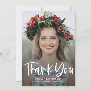 Adortable Type EDITABLE FARBEN Abschluss Vielen Da Dankeskarte