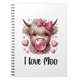 Adortable Valentine Highland Cow Notizblock