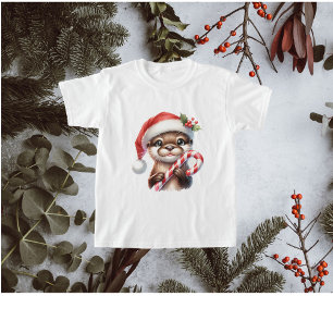 Adortable Weihnachtsfeier in Weihnachtsmannmütze m T-Shirt