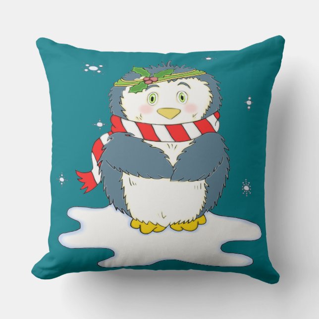 Adortable Weihnachtspenguin Kissen (Vorderseite)