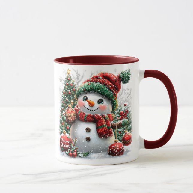 Adortable Weihnachtsschneemann Tasse (Rechts)