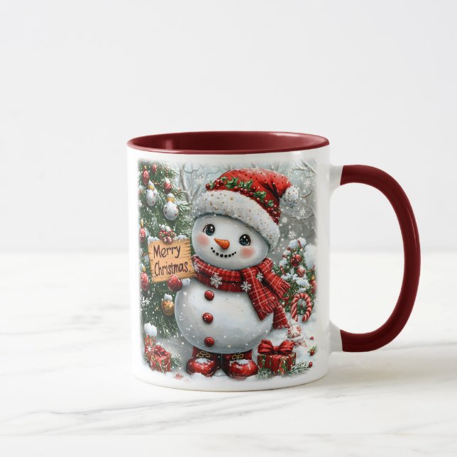 Adortable Weihnachtsschneemann Tasse (Rechts)
