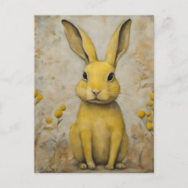 Adortable Yellow Rabbit Postcard Postkarte