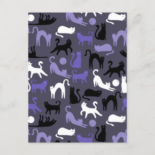 Adortable Yoga Niedlich Cat Posen Feiertagspostkarte