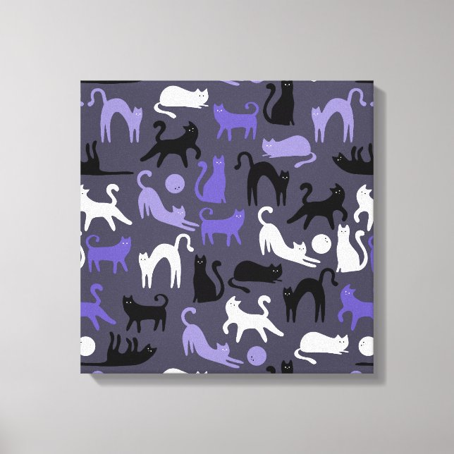 Adortable Yoga Niedlich Cat Posen Leinwanddruck (Vorderseite)