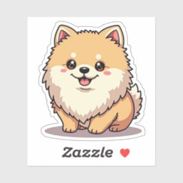 Adortierter Spitz, Kawaii Charm, Klein Aufkleber