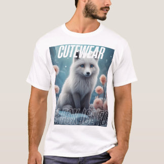 Adortionaler Eisfox im Blumengarten - Niedliche Äs T-Shirt