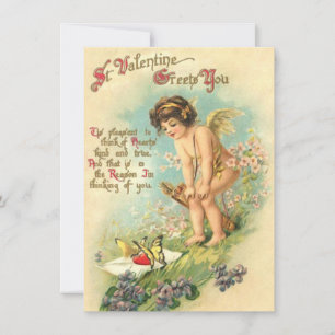 Adortisierter Vintager Valentinenkuppel Mitteilungskarte