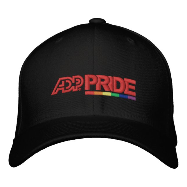 ADP Pride Flexfit Wool Cap - Schwarz Bestickte Baseballkappe (Vorderseite)